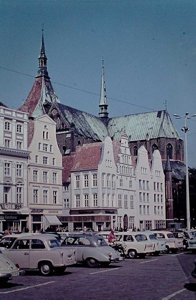 Hansestadt Rostock, Giebelhäuser und Marienkirche