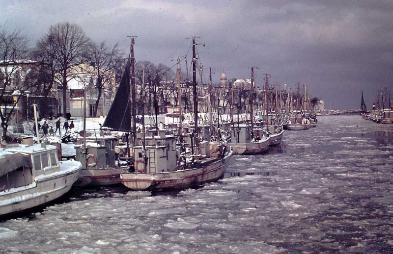 Rostock-Warnemünde, Alter Strom, Eisgang 1968