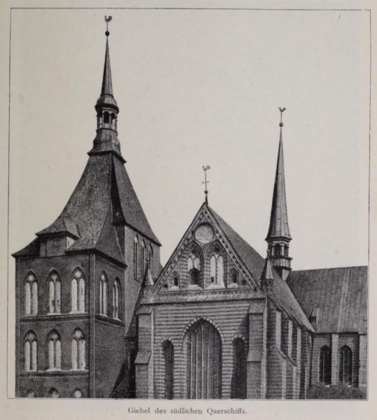 Rostock. 013 Marienkirche, Giebel des südlichen Querschiffs