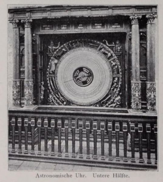 Rostock. 030 Marienkirche, Astronomische Uhr, untere Hälfte