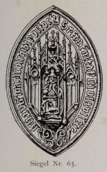 Rostock. 067 Marienkirche, Spitzovales Siegel der Olavs-Brüderschaft, Nr. 65