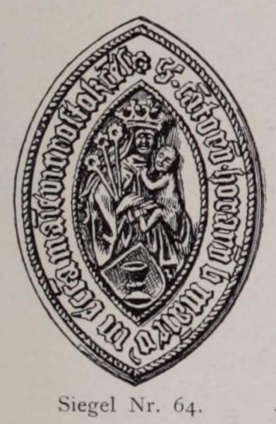 Rostock. 067 Marienkirche, Spitzovales Siegel der Sängerchors, Nr. 64
