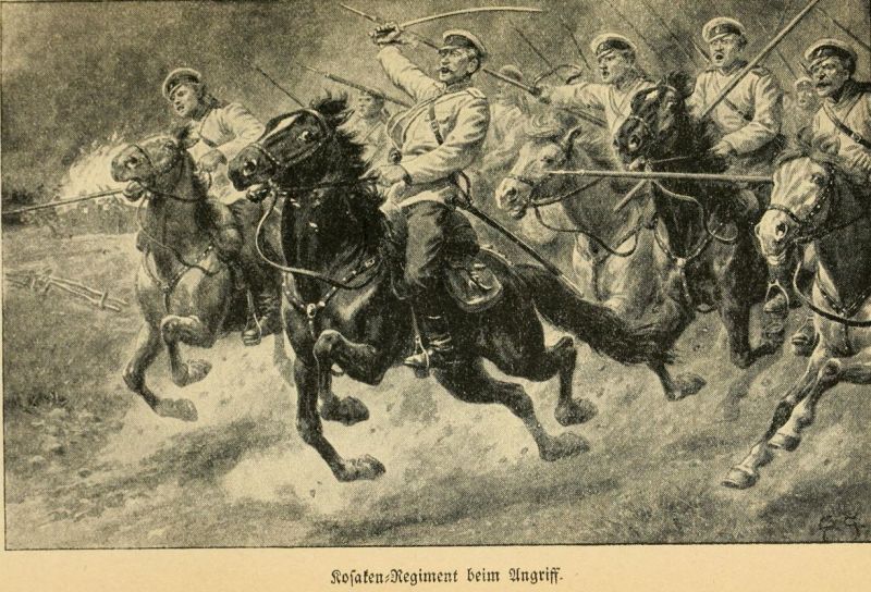 Kosaken-Regiment beim Angriff