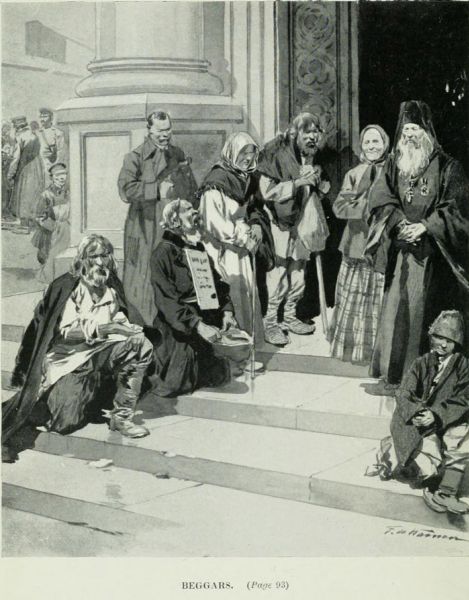 Moskau - Bettler vor der Kirche