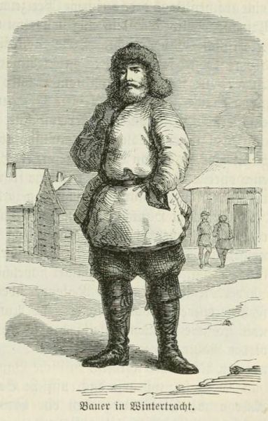 Russicher Bauer in Wintertracht