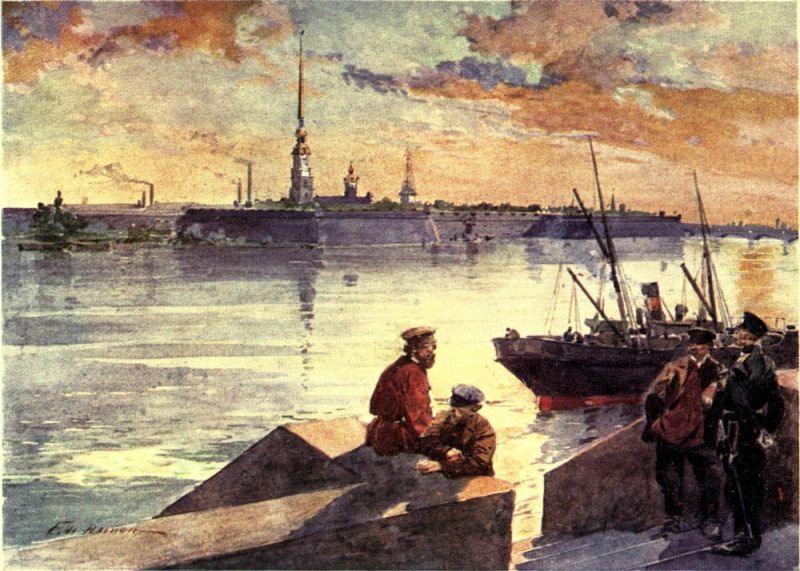 An der Neva mit Blick auf den Winter-Palast