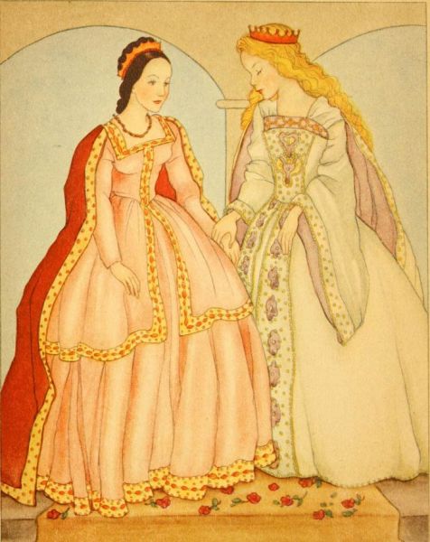 Schneeweißchen ward mit ihm vermählt und Rosenrot mit seinem Bruder.