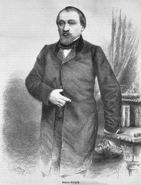 Schulze-Delitzsch, Hermann, eigentlich Franz Hermann Schulze (1808-1883) deutscher Sozialreformer, Jurist, Politiker und Publizist, einer der „Gründerväter des deutschen Genossenschaftswesen