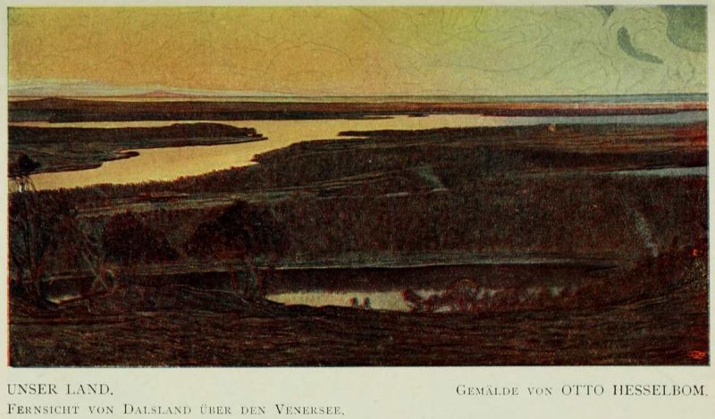 01 Unser Land. Fernsicht von Dalsland über den Venersee. Gemälde von Otto Hessenblom