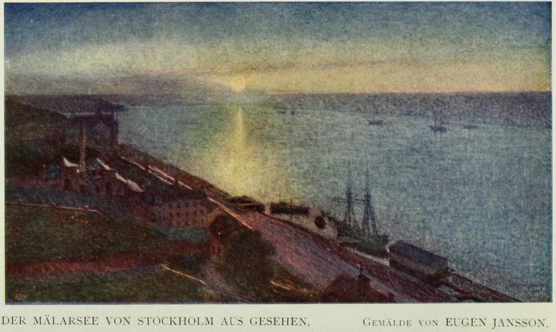 06 Der Mälarsee von Stockholm aus gesehen. Gemälde von Eugen Jansson.