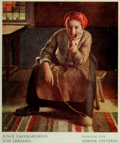 17 Junge Dalekarlierin von Leksand. Gemälde von Emerik Stenberg.