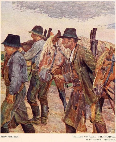22 Erdarbeiter. Gemälde von Carl Wilhelmson
