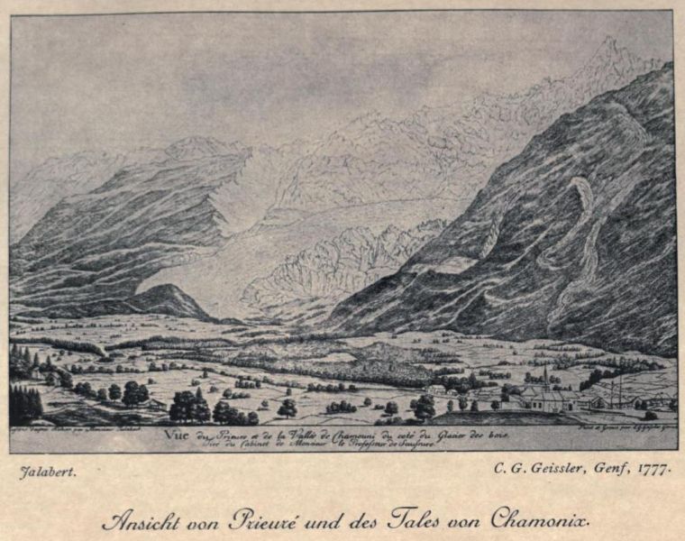 Ansicht von Prieuré und des Tales von Chamonix