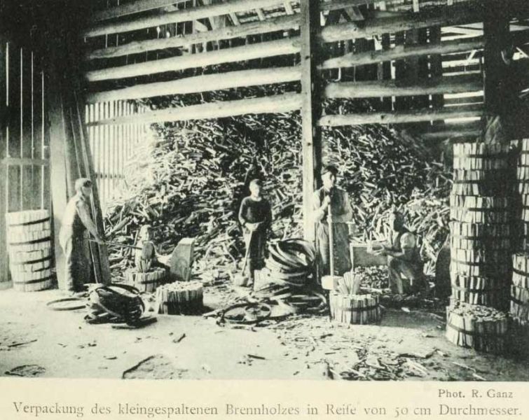 Verpackung des Brennholzes