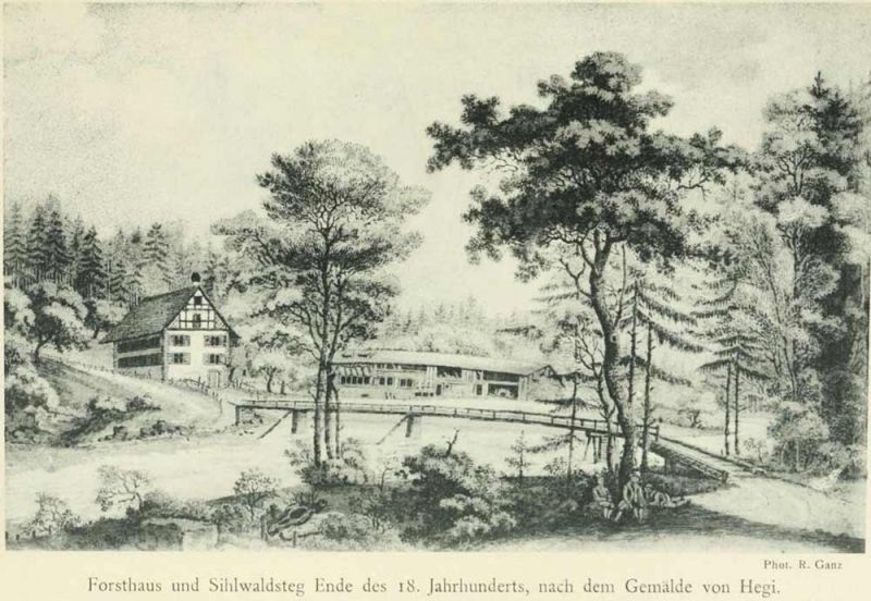 Sihlwald-Forsthaus am Ende des 18. Jahrhunderts