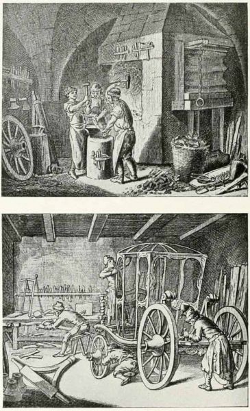 041 Schmied und Wagner. Aus Basedows Elementarwerk. 1774. Chodowiecki, Daniel