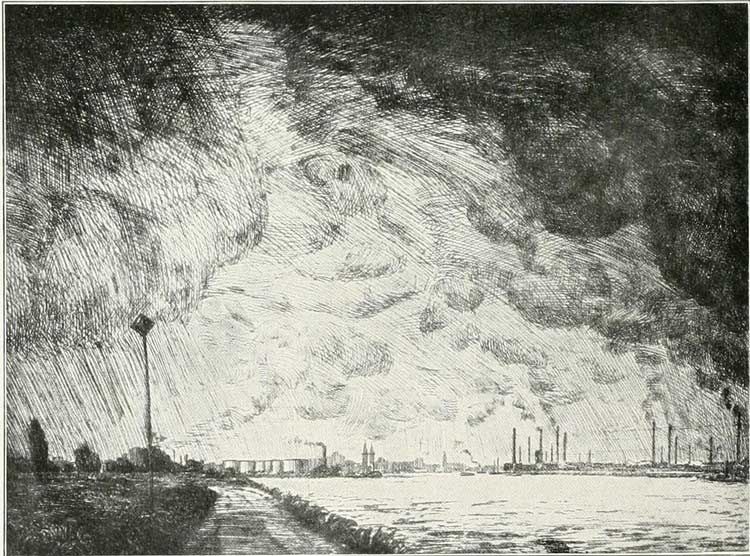 080 Der Rhein bei Mannheim. Waldschmidt