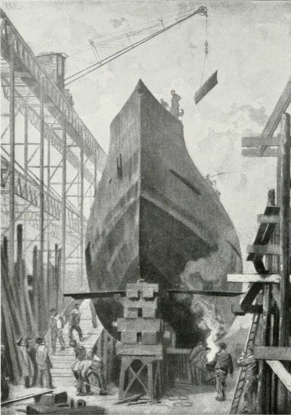 082 Handelstauchboot im Bau. Kley, Heinrich