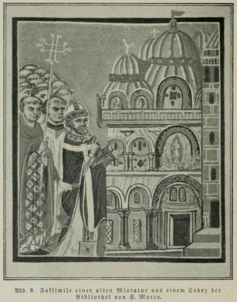 009 Faksimile einer alten Miniatur aus einem Codex der Bibliothek von S. Marco