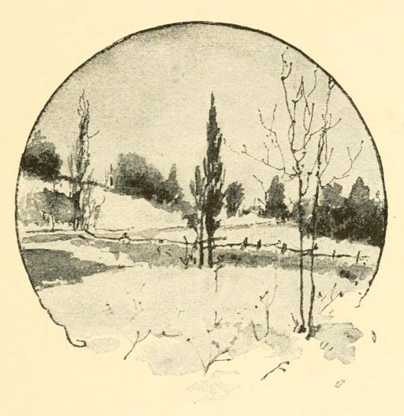 Winterlandschaft, Zeichnung von James Thomson 