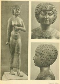 Tafel 10. Takuschit, Athen, Statuette; a Gesamtansicht, b, c Einzelansichten des Kopfes.