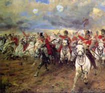 Angriff der Royal Scots Greys in der Schlacht bei Waterloo 1815 (Ausschnitt 1)