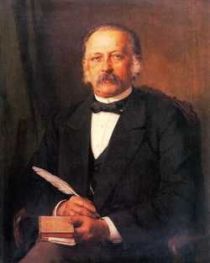 Theodor Fontane auf einem Gemaelde von Carl Breitbach 1883