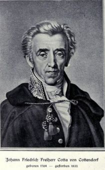 Johann Friedrich von Cotta (1764-1832), deutscher Verleger und Poliker 