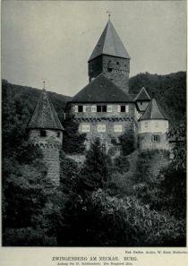 002 Zwingenberg am Neckar. Burg. Anfang des 15. Jahrhunderts. Der Bergfried älter. 