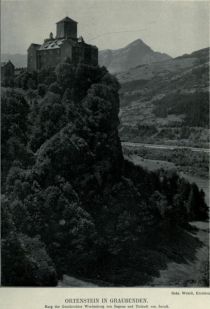 018 Ortenstein in Graubünden. Burg der Geschlechter Werdenberg von Sagans und Tschudi von Juvalt. 