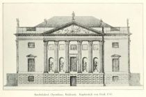 BB 017 Berlin, Knobelsdorf, Opernhaus, Rückseite. Kupferstich von Fünk 1743