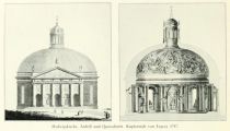 BB 020 Berlin, Hedwigskirche, Aufriss und Querschnitt. Kupferstich von Legeay 1747