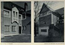 009 Hans Beatus Wieland-München, Haus Henkell in Wiesbaden, Oben - Eingang und Westgiebel des Dienstgebäudes