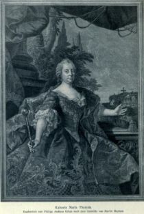 002 Kaiserin Maria Theresia. Kupferstich von Phillipp Andreas Kilian nach dem Gemälde von Martin Meytens