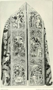 010 Barcelona – Hl. Sebastian, Detail einer Casula, 17. Jahrhundert - Sammlung L. Iklé, St. Gallen