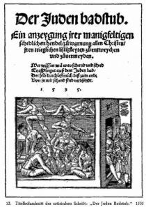 012. Titelholzschnitt der satirischen Schrift: ,,Der Juden Badstub.“ 1535  