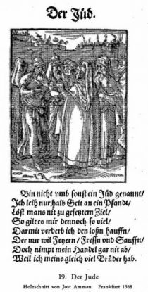 019. Der Jude. Holzschnitt von Jost Amman. Frankfurt 1568 