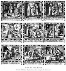 024-032. Der Juden Badstub. Satirische Bilderfolge. Kupferstiche aus dem Anfang des 17. Jahrhundert 
