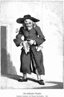 T001 Ein jüdischer Makler. Englische Karikatur von Thomas Rowlandson. 1801 