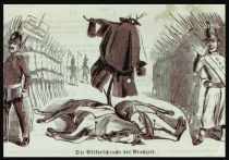 Die Völkerschlacht bei Bronnzell 1850 (Karikatur)