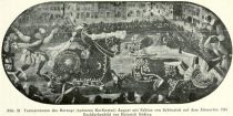 Abb. 32 Turnierrennen des Herzogs (späteren Kurfürsten) August mit Fabian von Schöeich auf dem Altmarkte 1545. Deckenfarbenbild von Heirich Göding