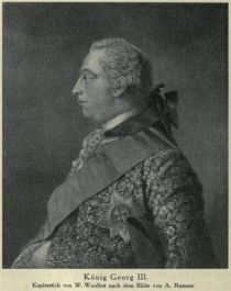 008. König Georg III. Kupferstich von W. Woollett nach dem Bilde von A. Ramsay 