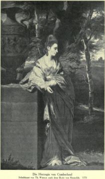 018. Die Herzogin von Cumberland. Schabkunst von Th. Watson nach dem Bude von Reynolds. 1773