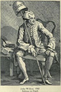 022. John Wilkes. 1763 Radierung von Hogarth