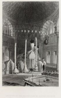 13. Interior of the mausoleum of Sultan Solyman, das Innere des Mausoleums des Sultans Solyman 