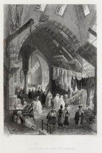 17. A scene in the Tscharschi, eine Scene in den Bazaars zu Konstantinopel 