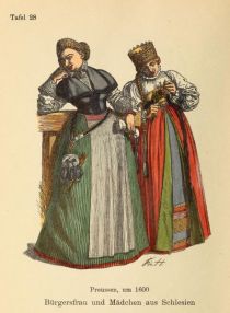028 Bürgersfrau und Mädchen aus Schlesien, Preußen, um 1600