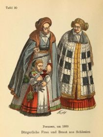 030 Bürgerliche Frau und Braut aus Schlesien, Preußen, um 1600