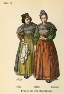 042 Frauen im Sonntagsanzuge, Föhr (1850) Halligen