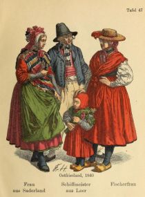047 Frau aus Saderland, Schiffsmeister aus Leer, Fischerfrau, Ostfriesland, 1840